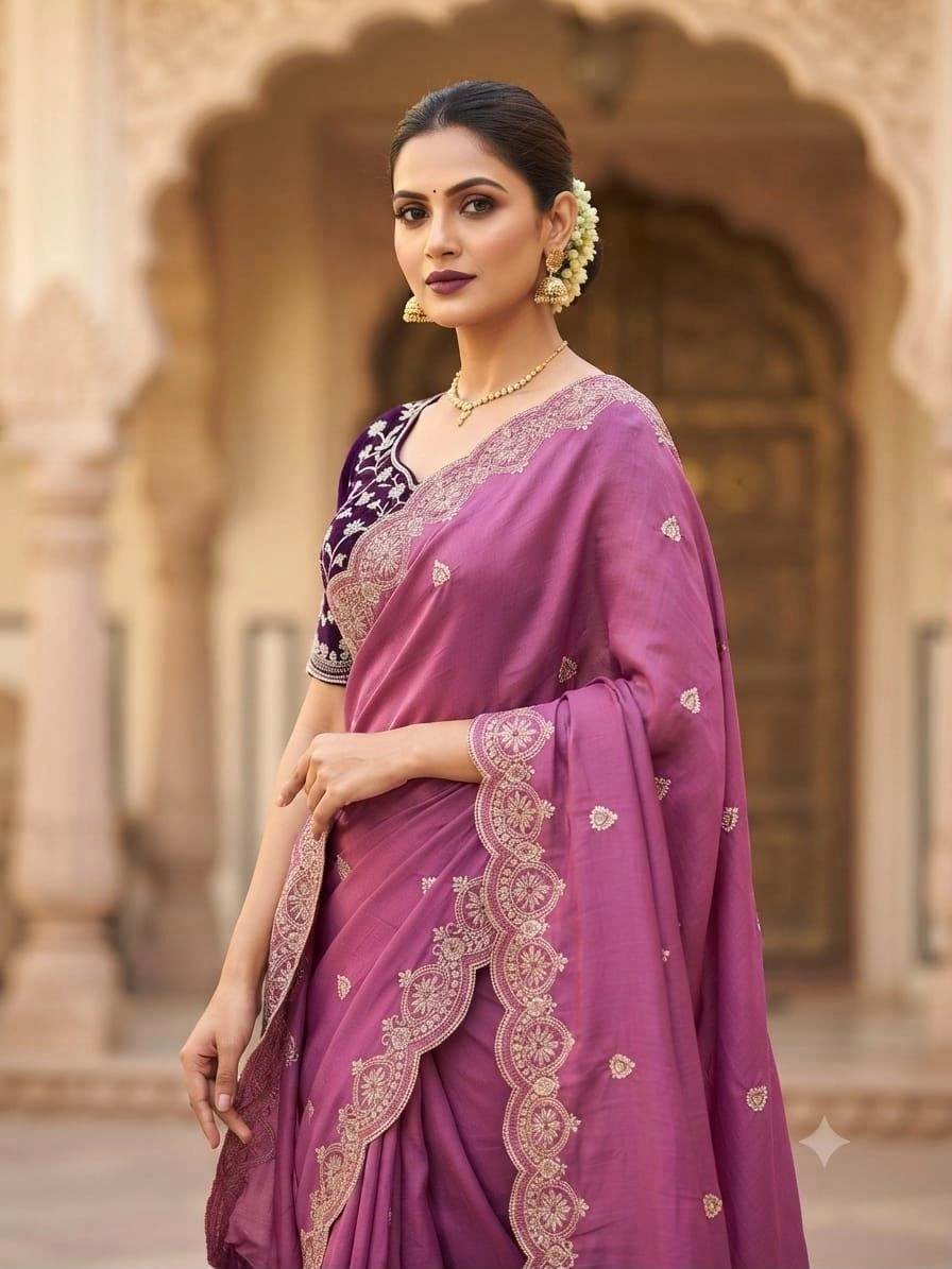 🌹 *Fancy Embroidery sarees* 14