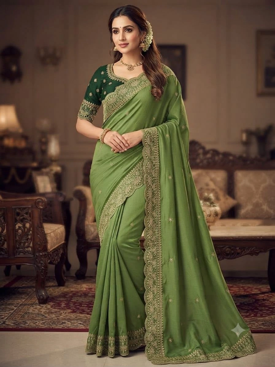 🌹 *Fancy Embroidery sarees* 15