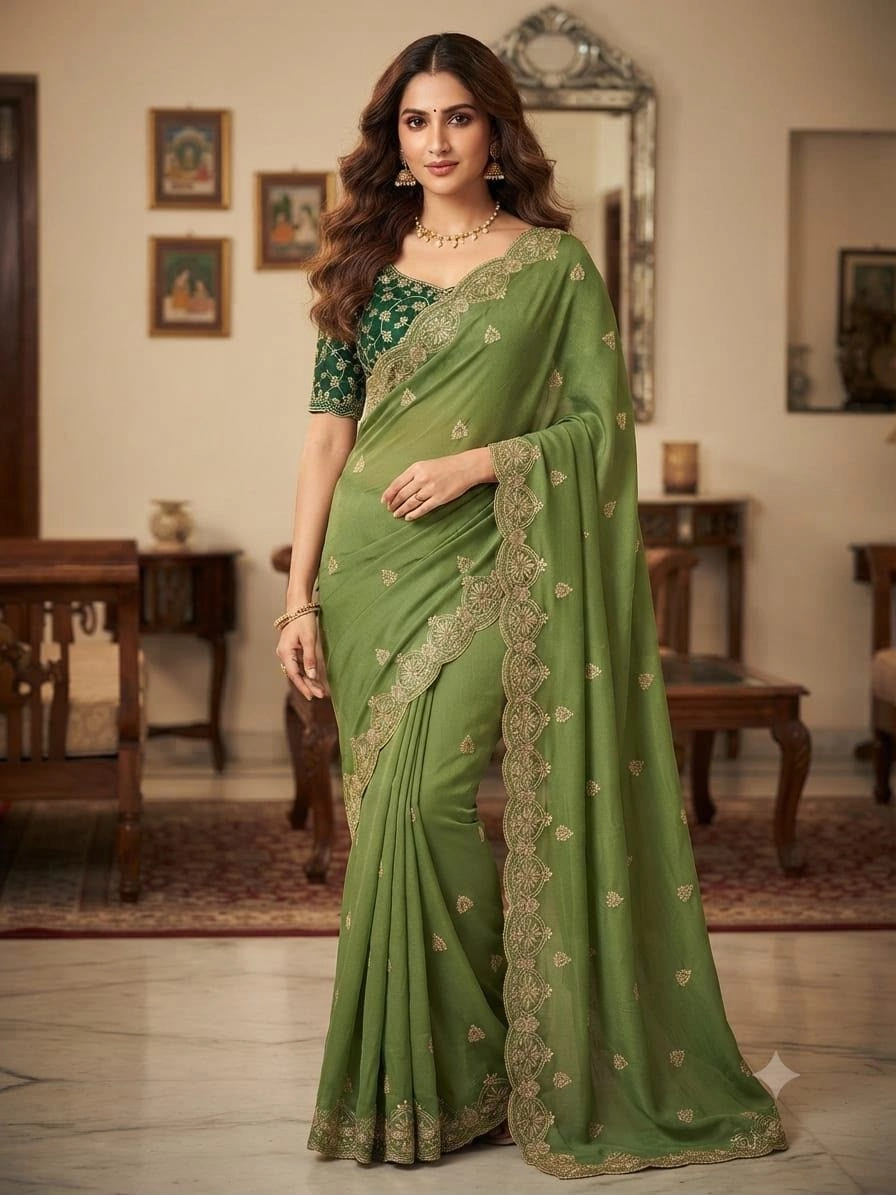 🌹 *Fancy Embroidery sarees* 16