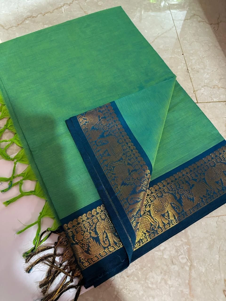 Kanchi Cotton Plain Sarees Wirthblouse 5