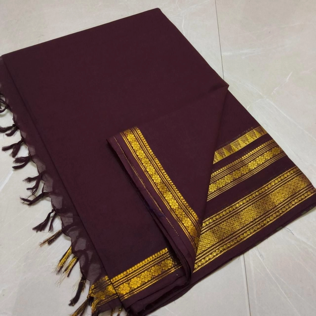 Kanchi Cotton Plain Sarees Wirthblouse 6