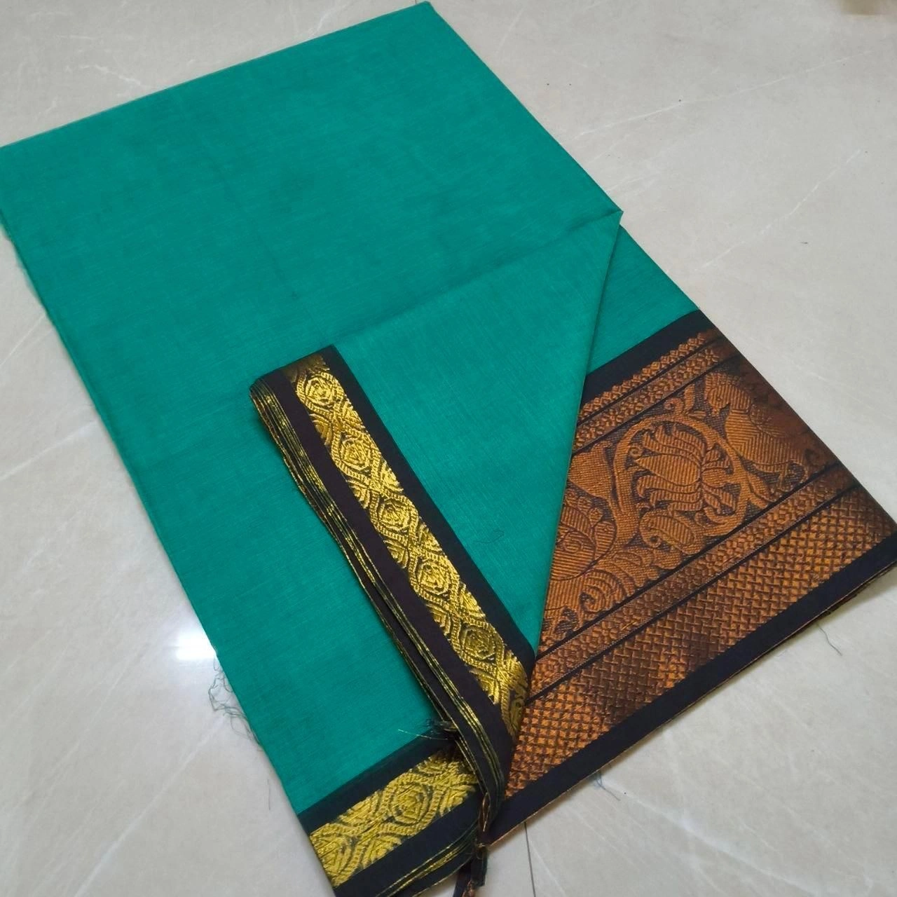 Kanchi Cotton Plain Sarees Wirthblouse 7
