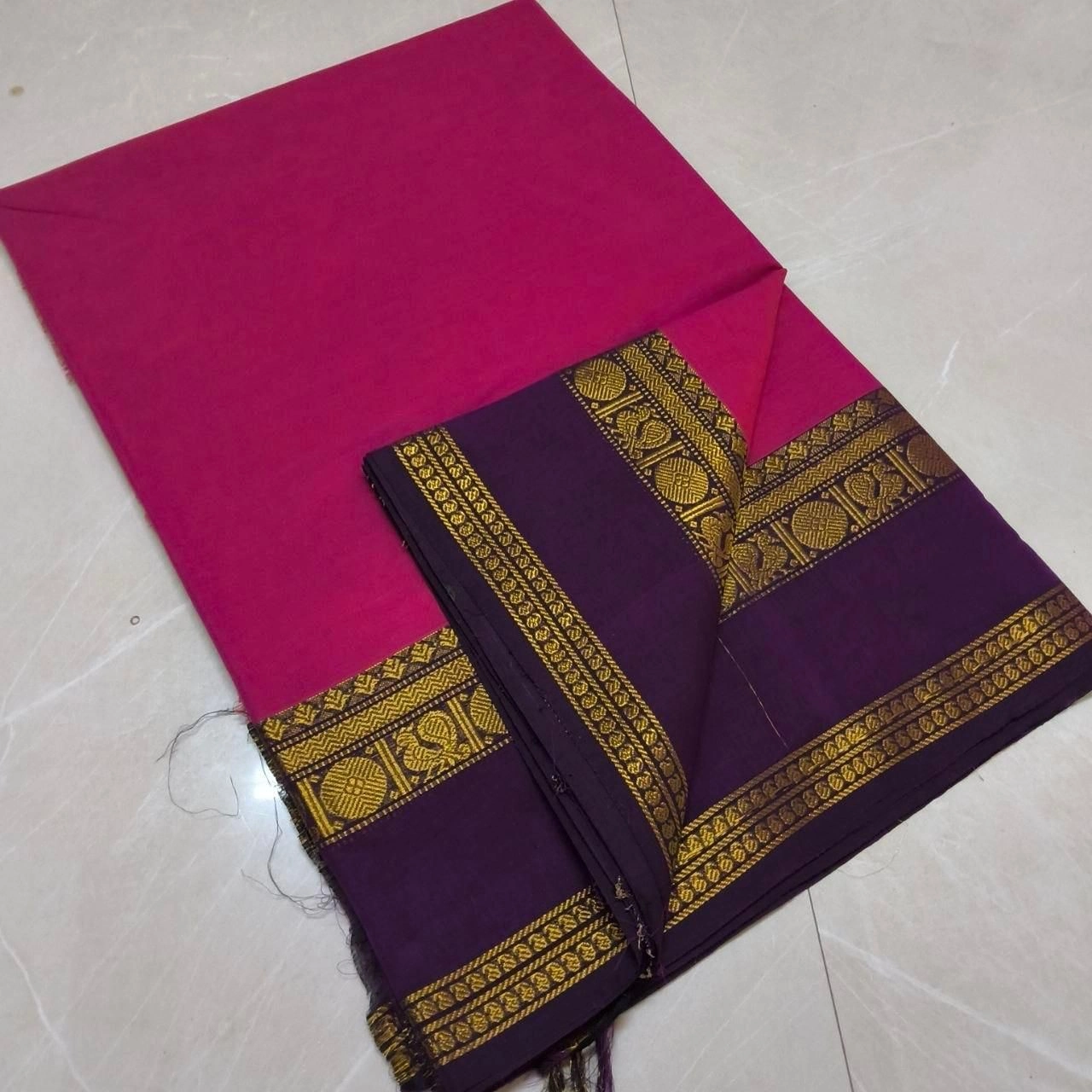 Kanchi Cotton Plain Sarees Wirthblouse 8