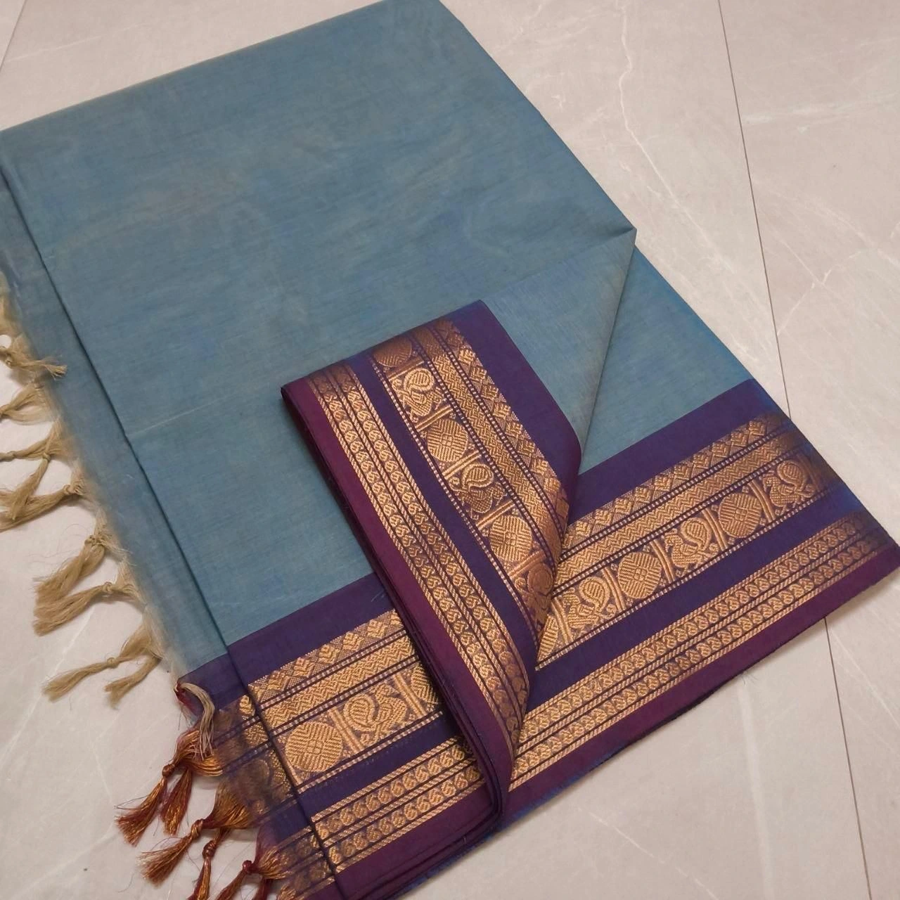 Kanchi Cotton Plain Sarees Wirthblouse 11