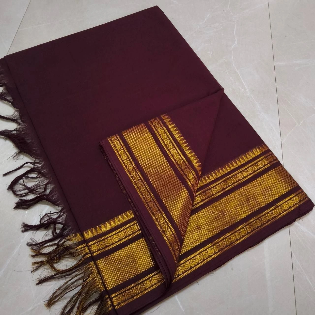 Kanchi Cotton Plain Sarees Wirthblouse 12