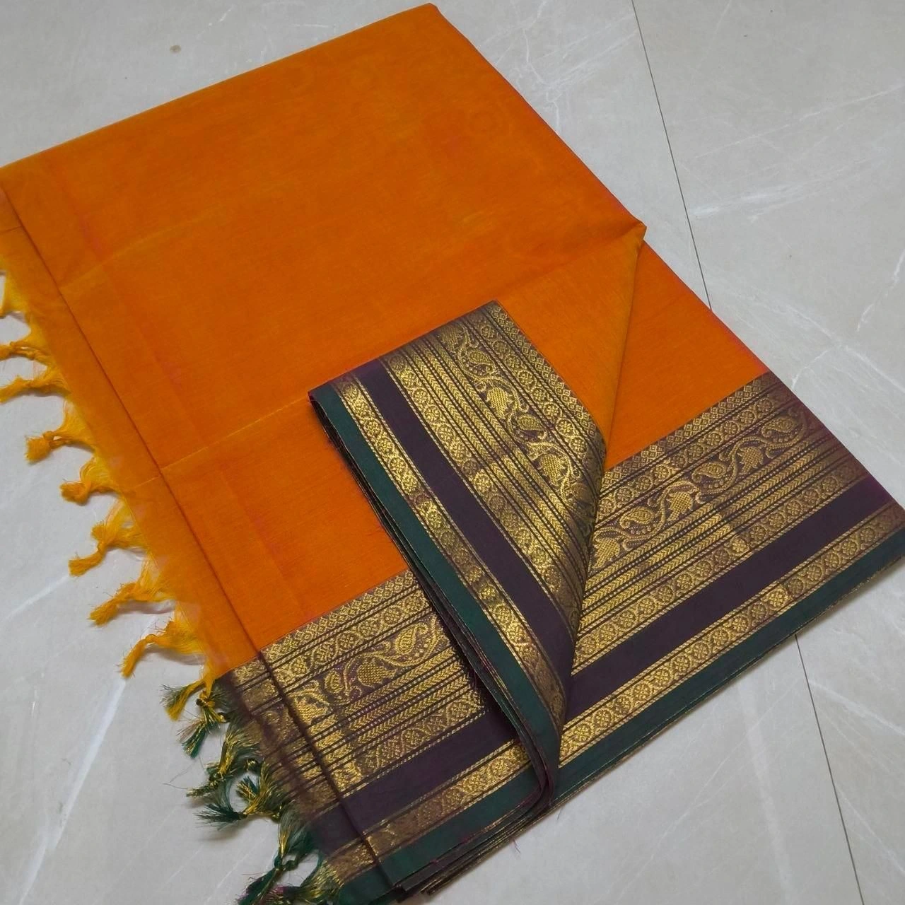 Kanchi Cotton Plain Sarees Wirthblouse 13