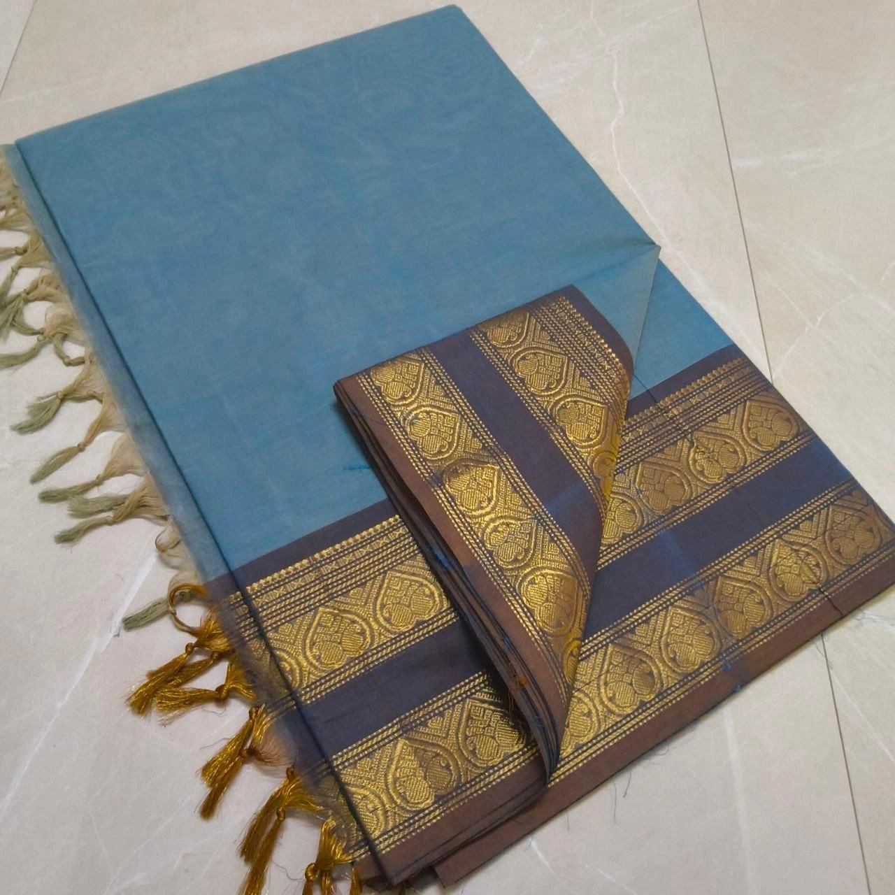 Kanchi Cotton Plain Sarees Wirthblouse 14
