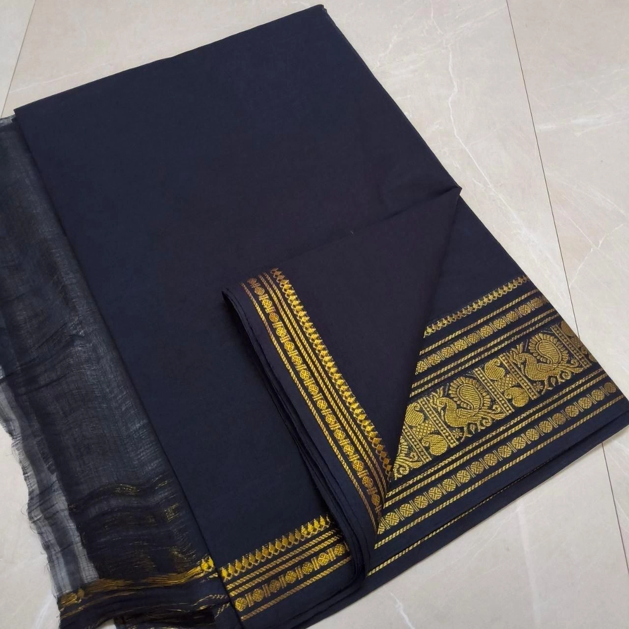 Kanchi Cotton Plain Sarees Wirthblouse 19