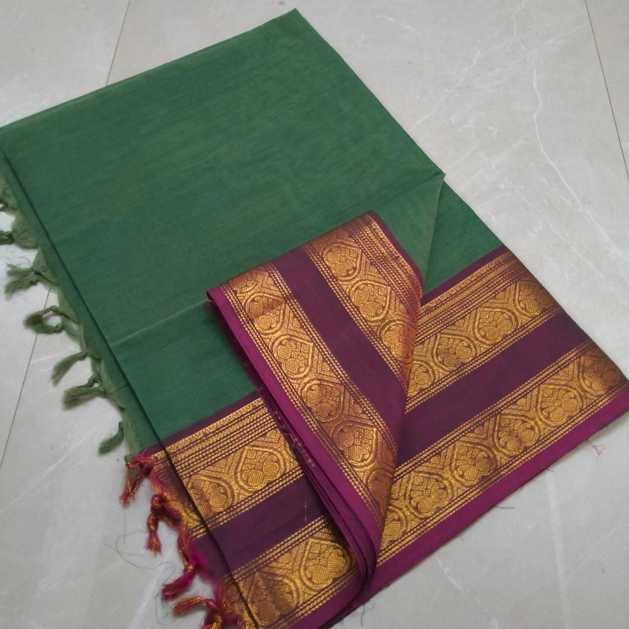 Kanchi Cotton Plain Sarees Wirthblouse 20