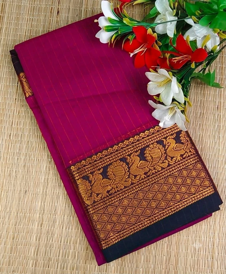 Narayanpet Checked Cotton Sarees 3