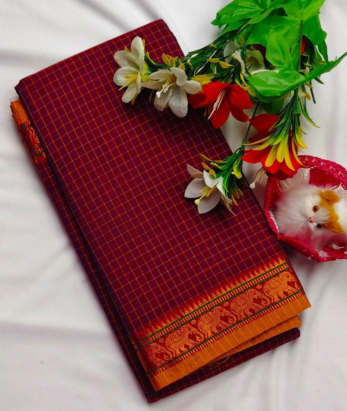 Narayanpet Checked Cotton Sarees 10