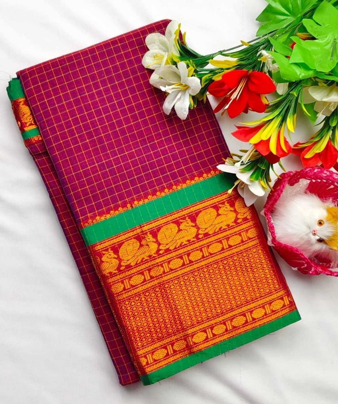 Narayanpet Checked Cotton Sarees 11