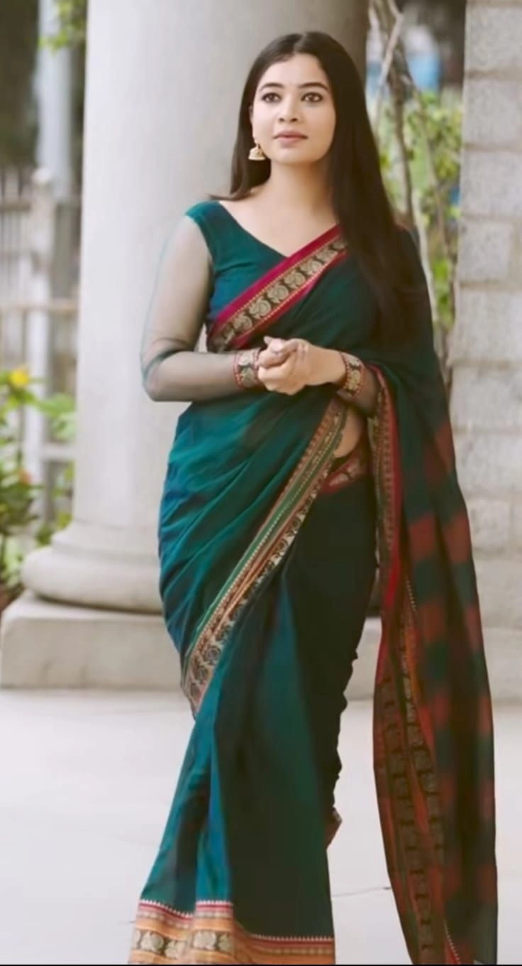 NARAYANPET Small border Sarees Wirthblouse 3
