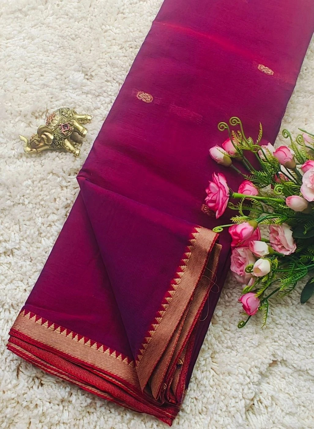 NARAYANPET Small border Sarees Wirthblouse 10