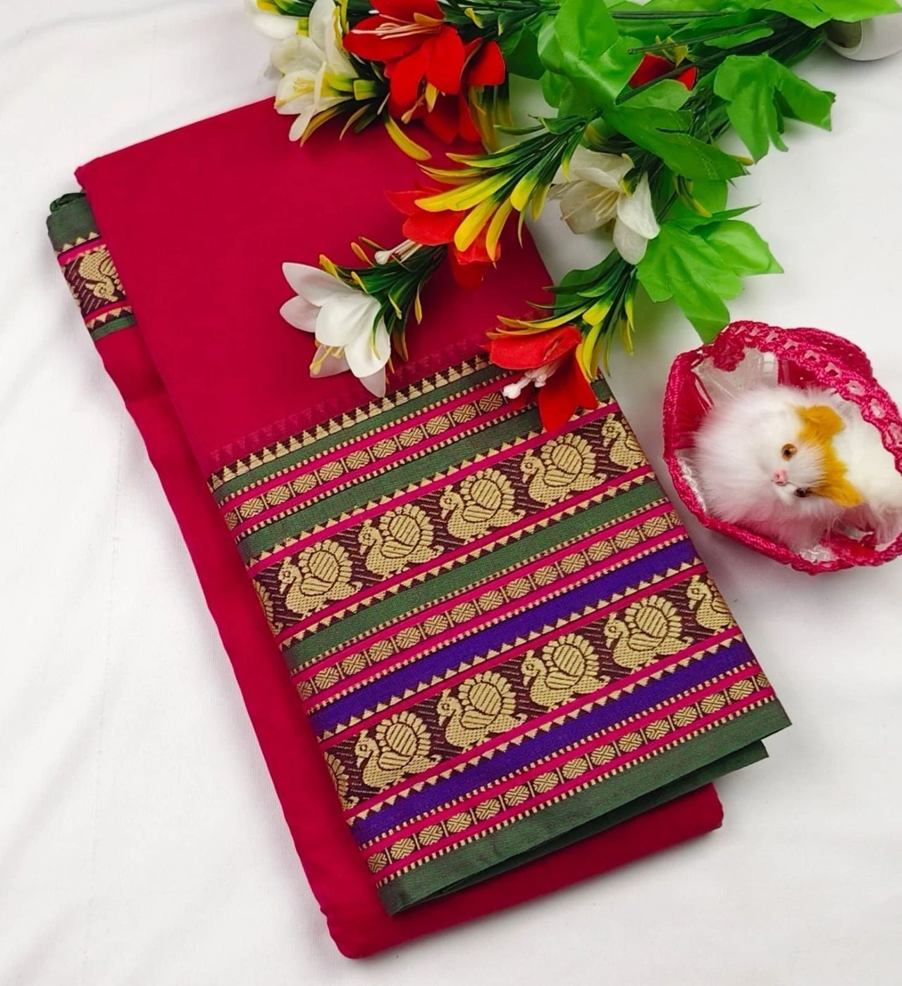 NARAYANPET Small border Sarees Wirthblouse 14