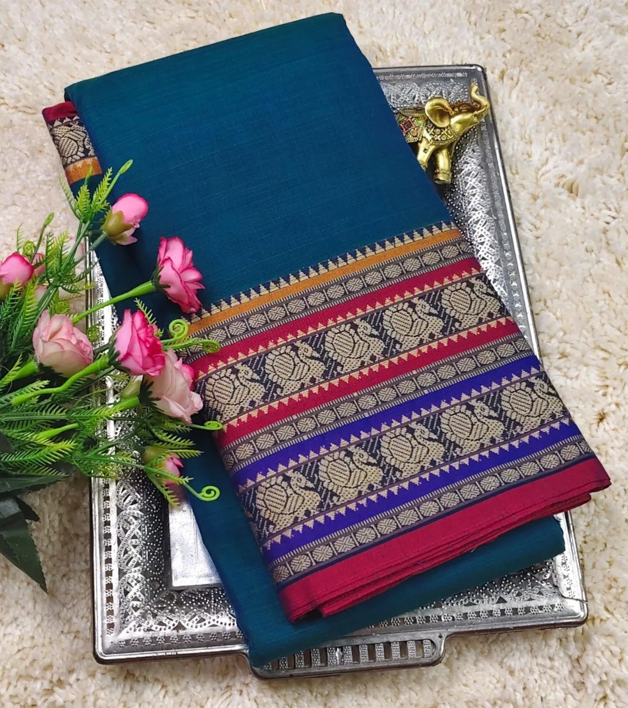 NARAYANPET Small border Sarees Wirthblouse 15