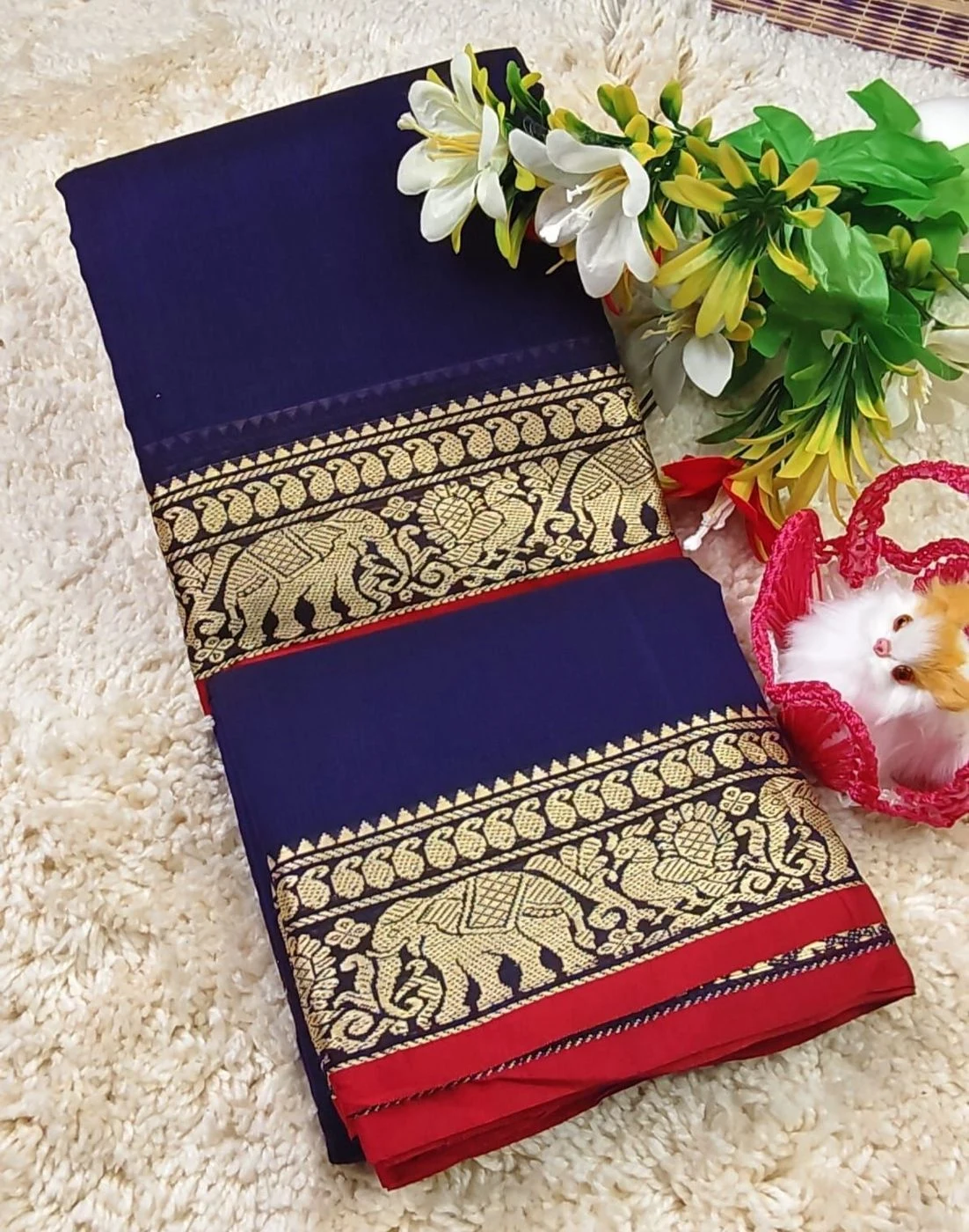 Narayanpet Cotton Plain Sarees Wirthblouse 11