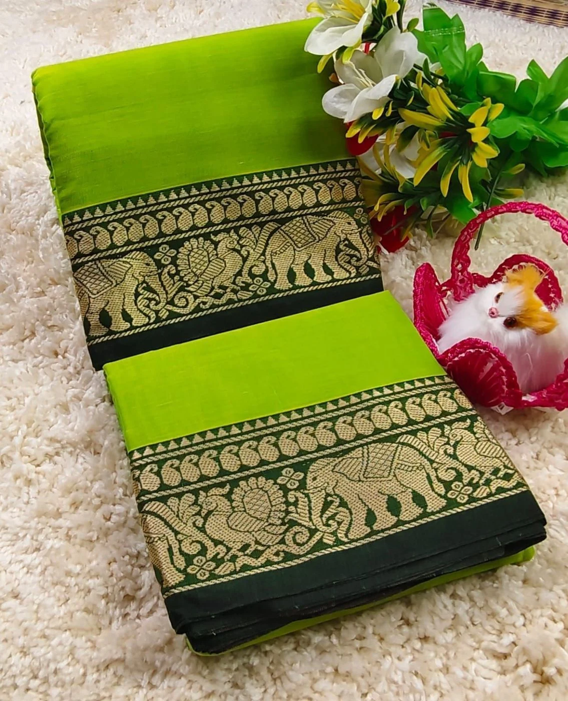 Narayanpet Cotton Plain Sarees Wirthblouse 12