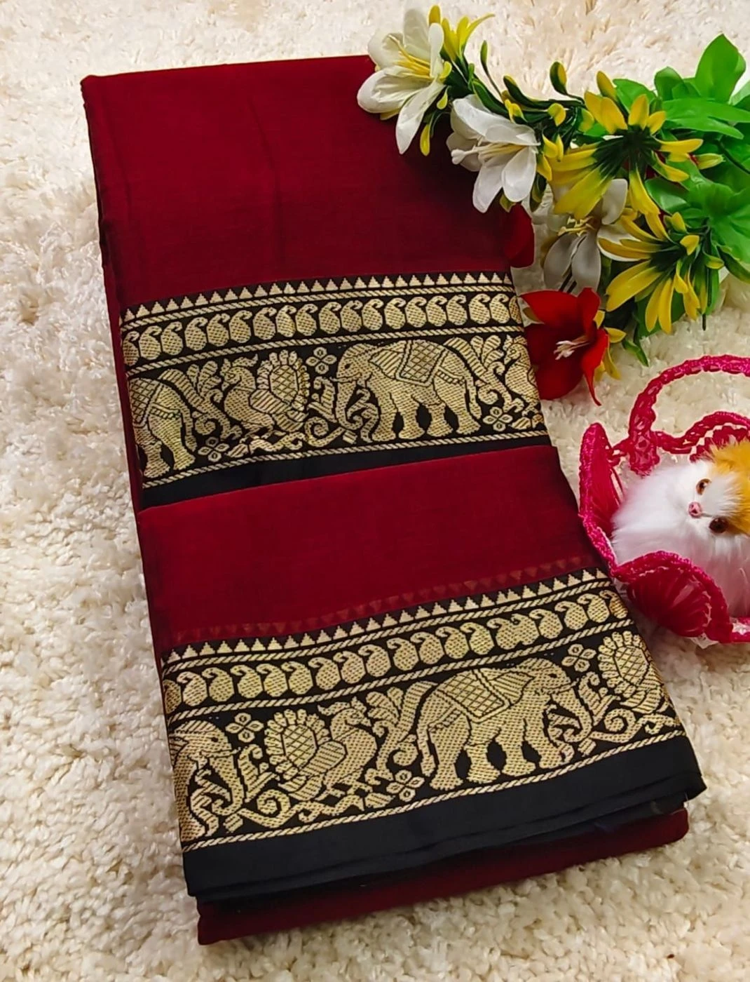 Narayanpet Cotton Plain Sarees Wirthblouse 20