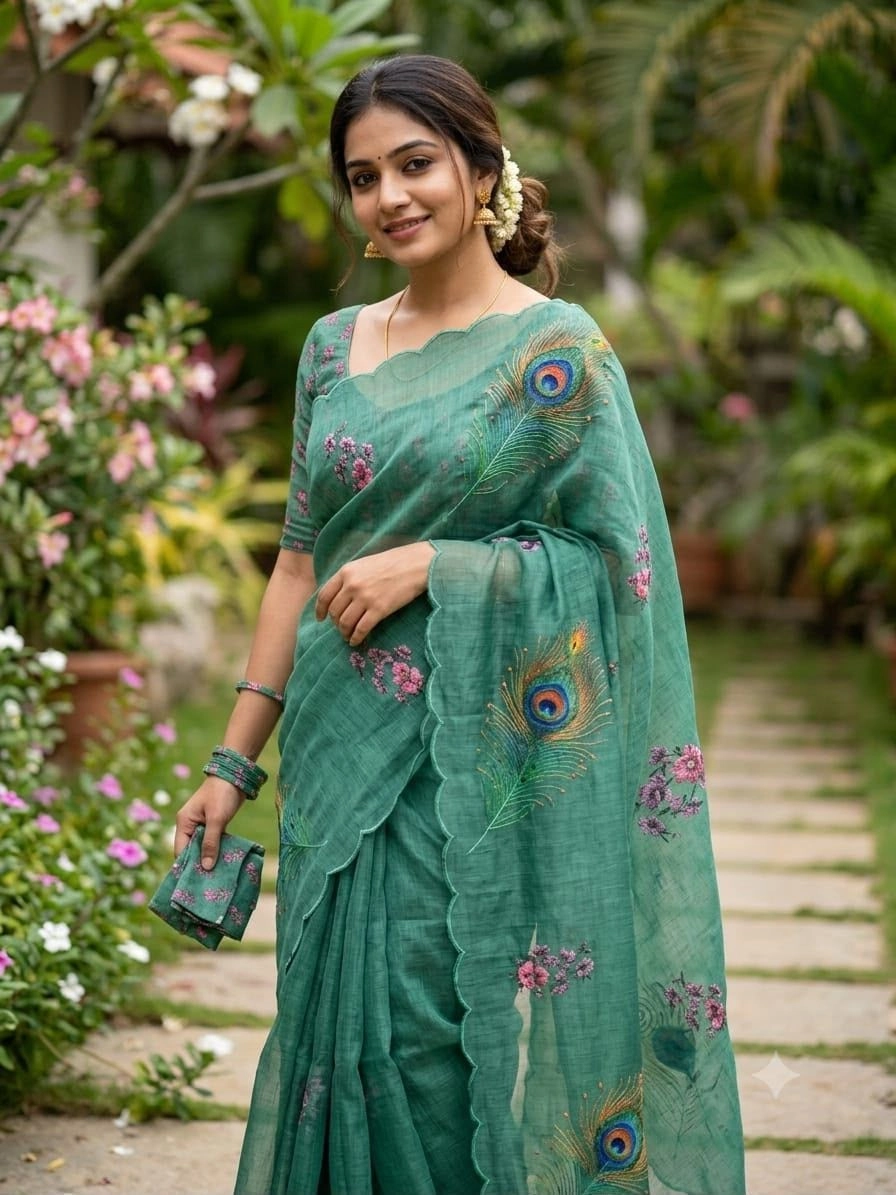 🌹 *PURE LINEN COTTON SAREES 3