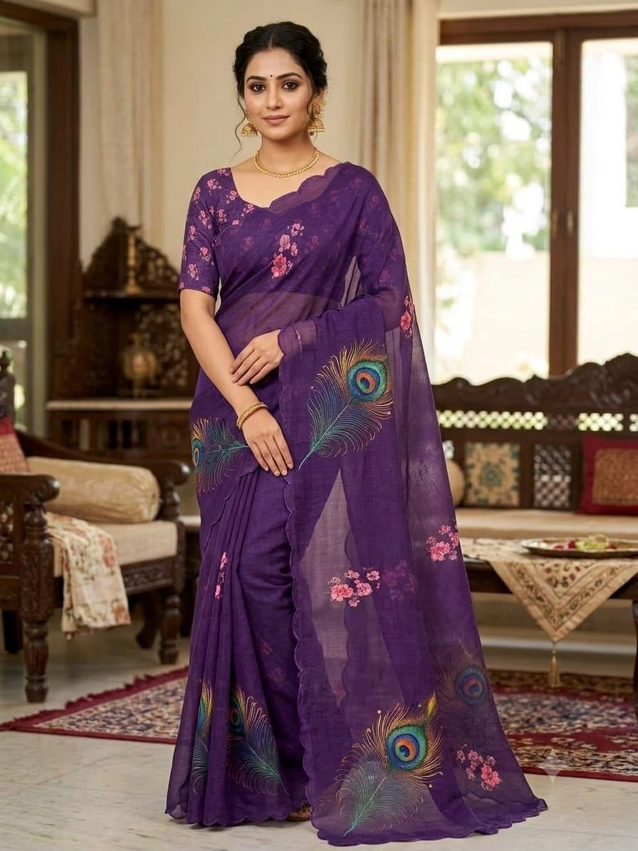 🌹 *PURE LINEN COTTON SAREES 8
