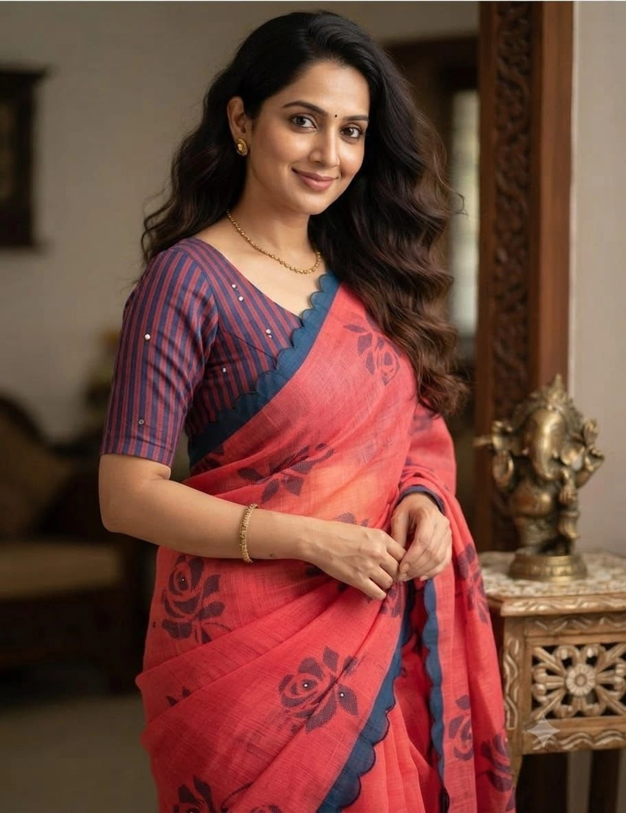 🌹 *PURE LINEN COTTON SAREES 15
