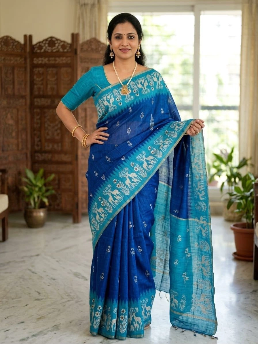 🌹 *PURE LINEN COTTON SAREES 19