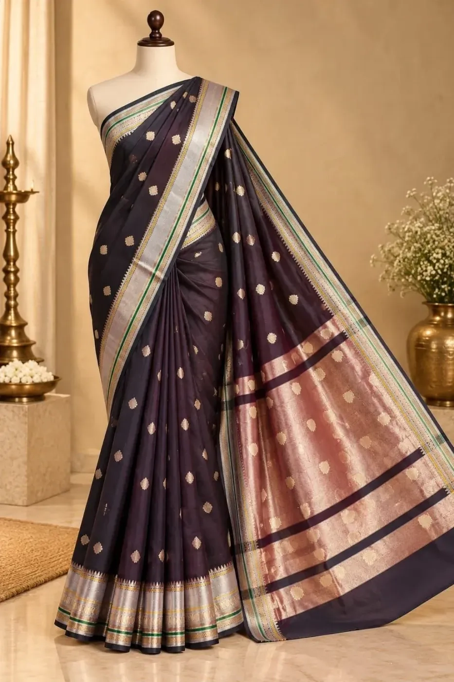 Banarasi Soft Silk Sarees Wirthblouse 2