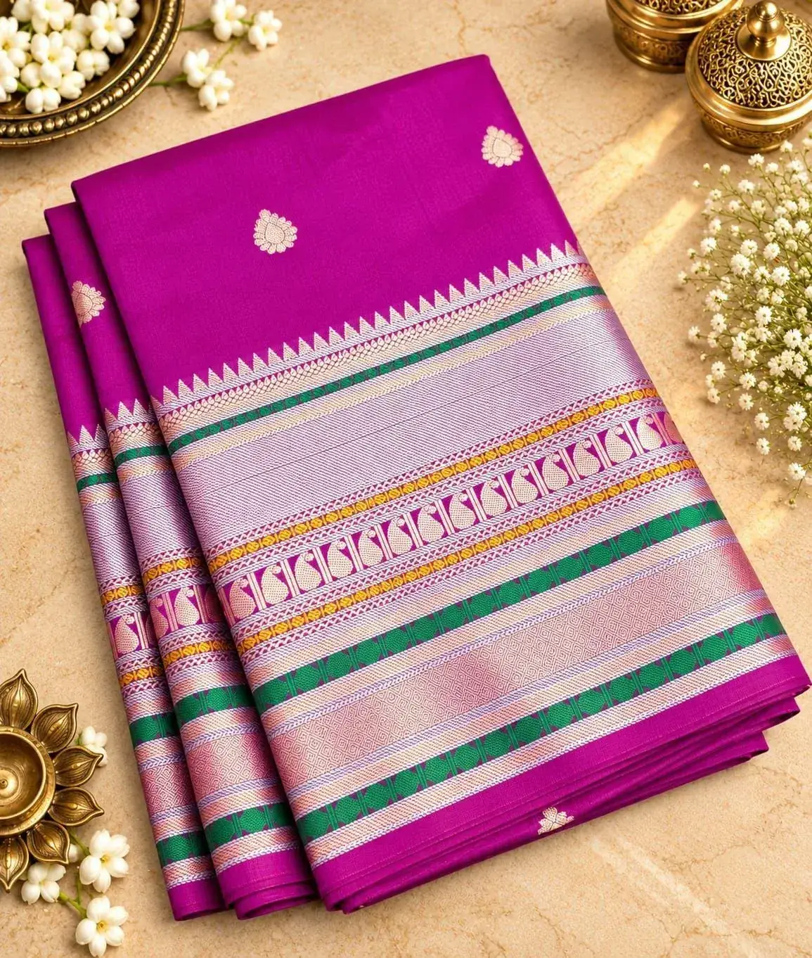 Banarasi Soft Silk Sarees Wirthblouse 9