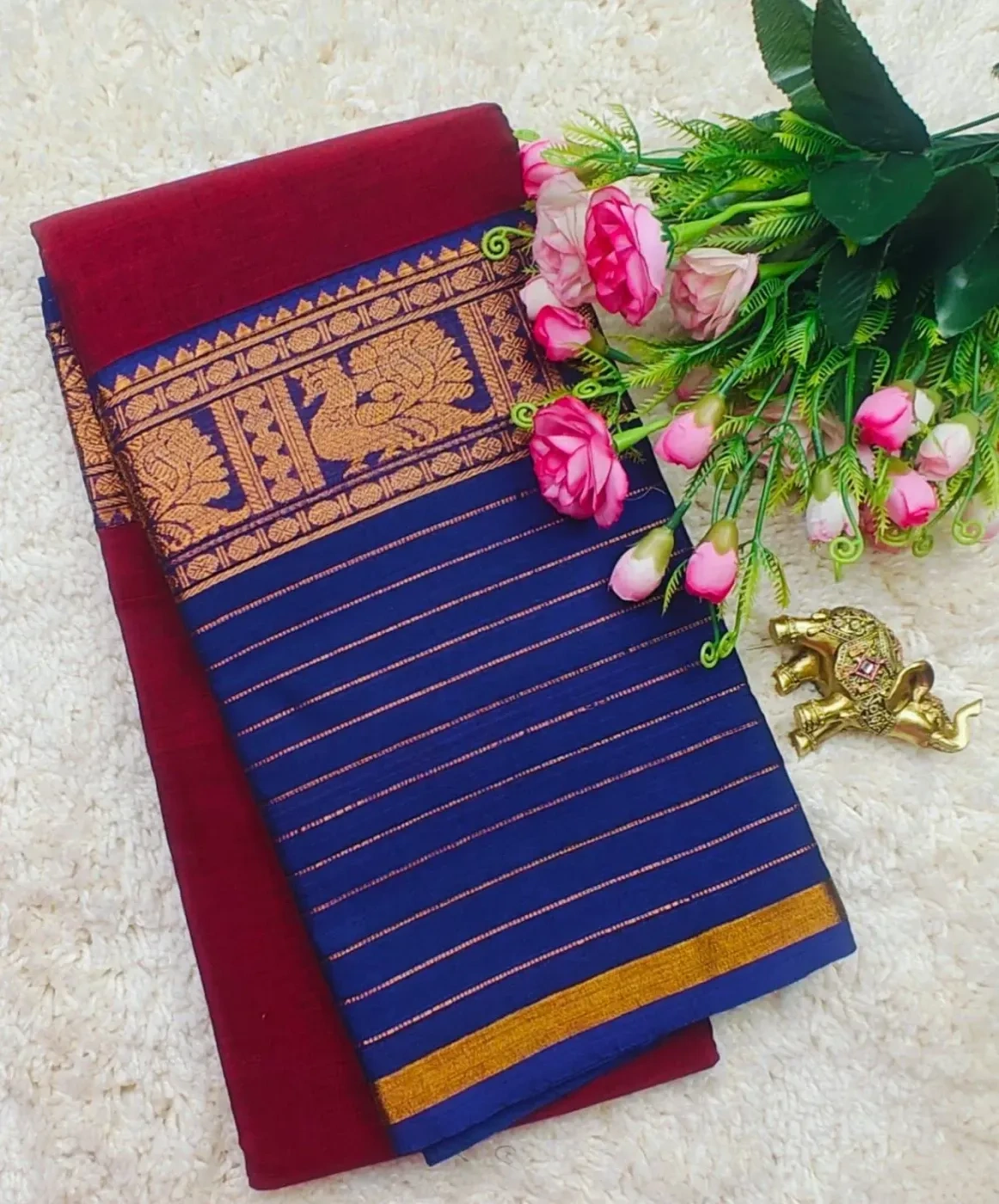 Narayanpet Fancy Cotton Sarees Wirthblouse 16