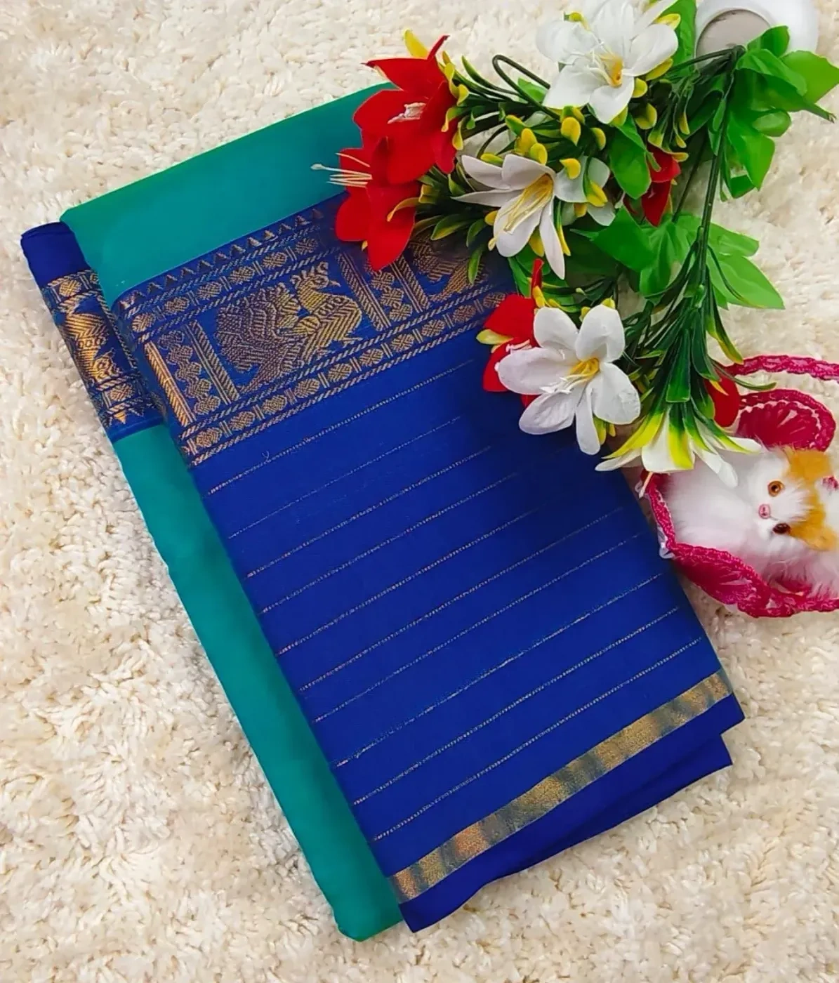 Narayanpet Fancy Cotton Sarees Wirthblouse 17