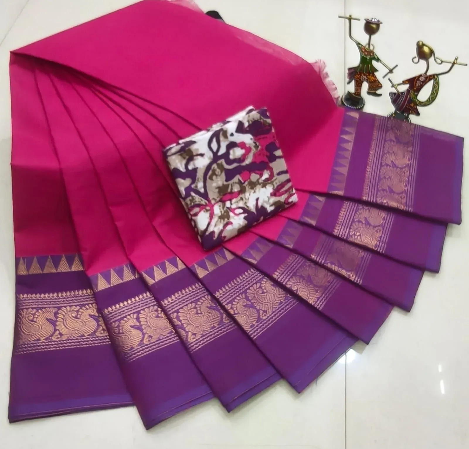 Chettinad Royal Cotton Plain Sarees 2