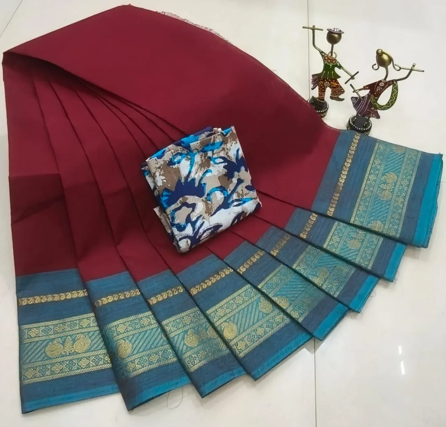 Chettinad Royal Cotton Plain Sarees 13