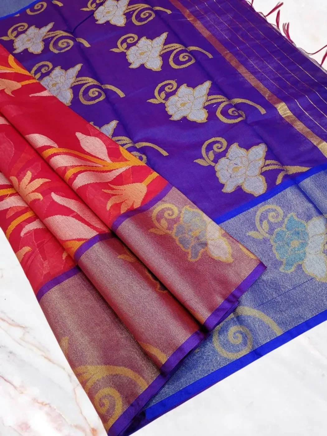 Elite Semi Chanderi Pochampally Sarees 1
