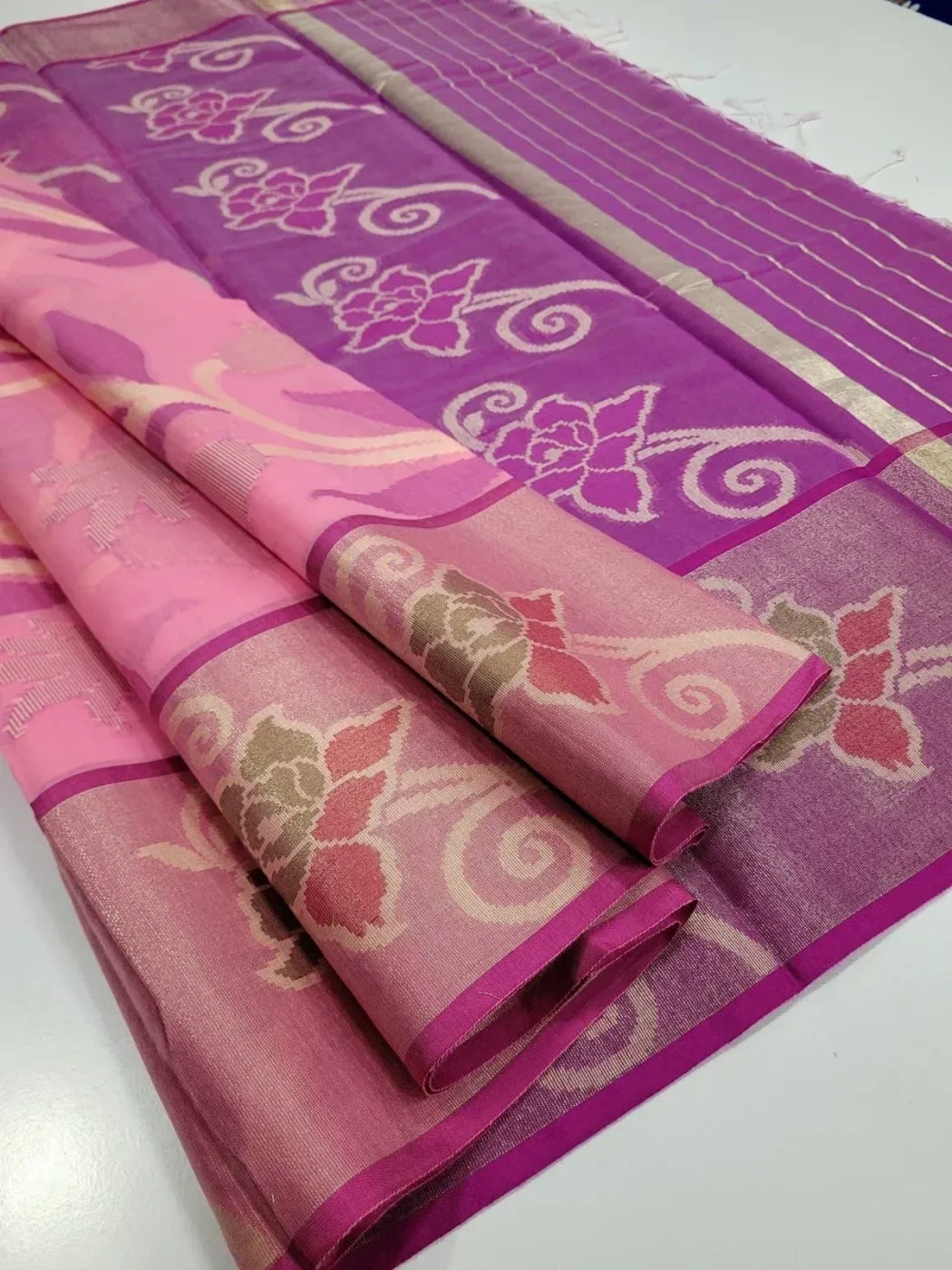 Elite Semi Chanderi Pochampally Sarees 2
