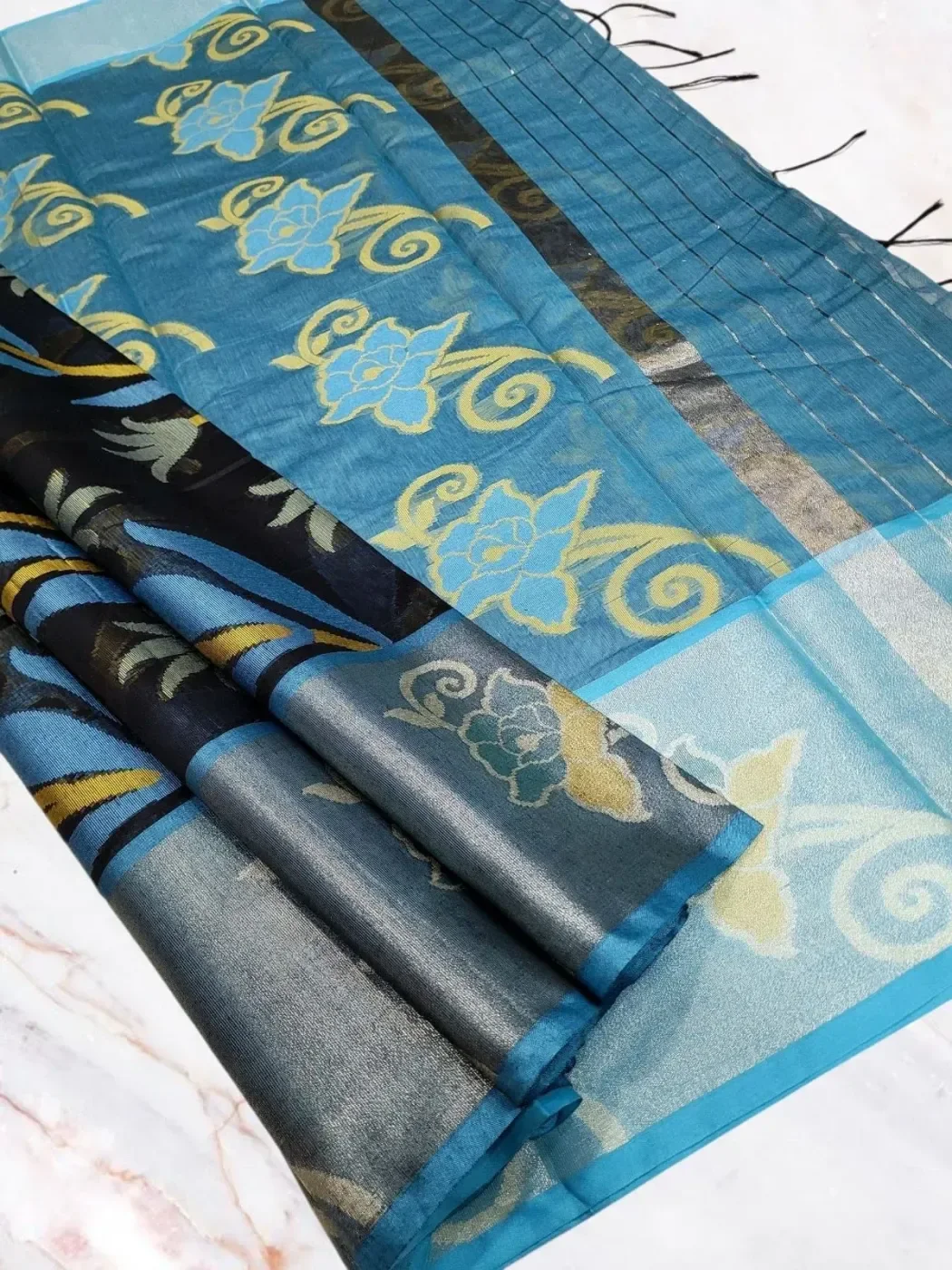 Elite Semi Chanderi Pochampally Sarees 4
