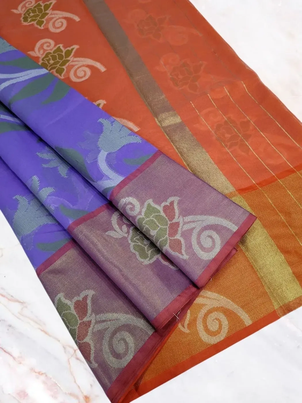 Elite Semi Chanderi Pochampally Sarees 7