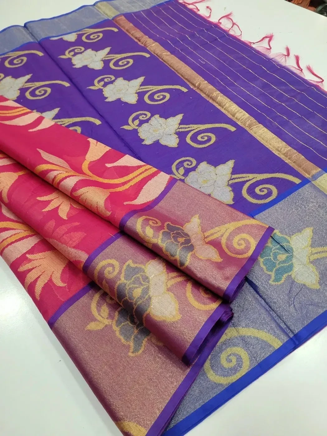 Elite Semi Chanderi Pochampally Sarees 11