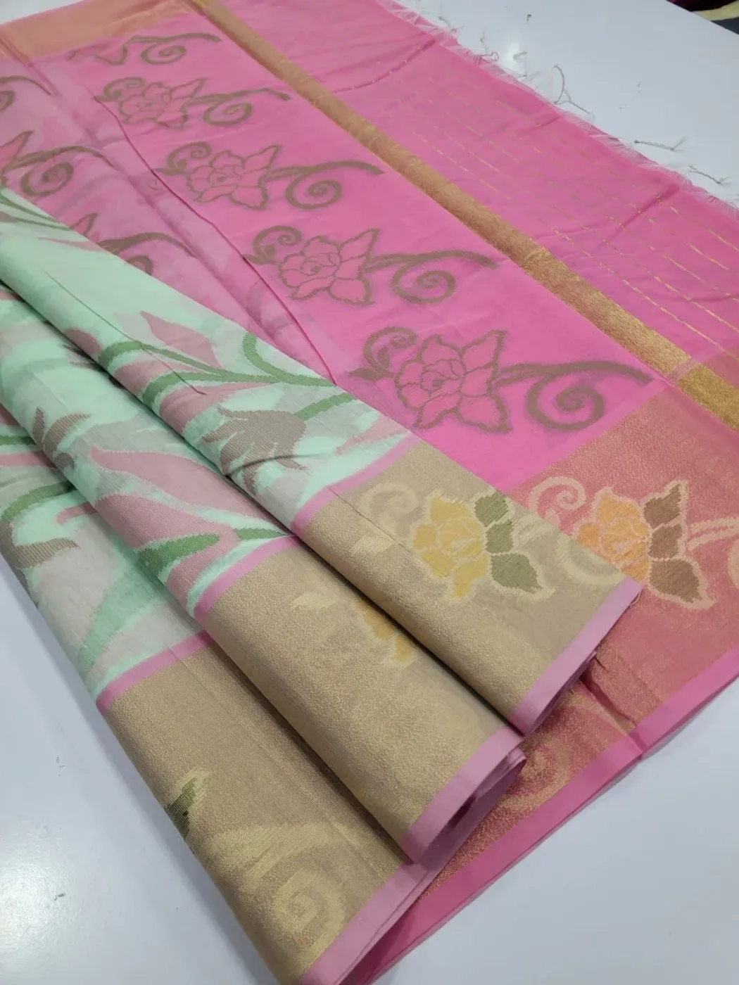 Elite Semi Chanderi Pochampally Sarees 14