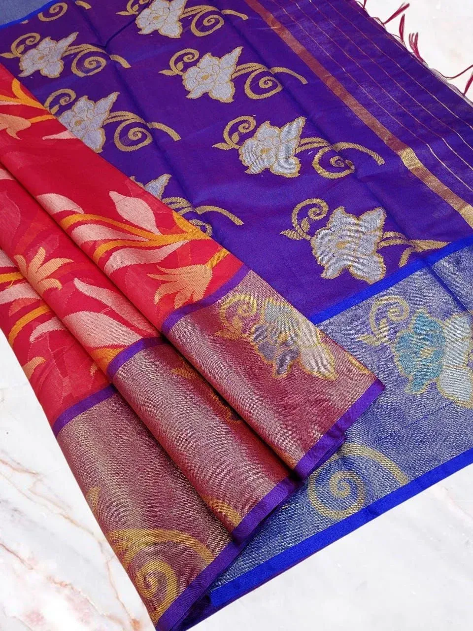 Elite Semi Chanderi Pochampally Sarees 19