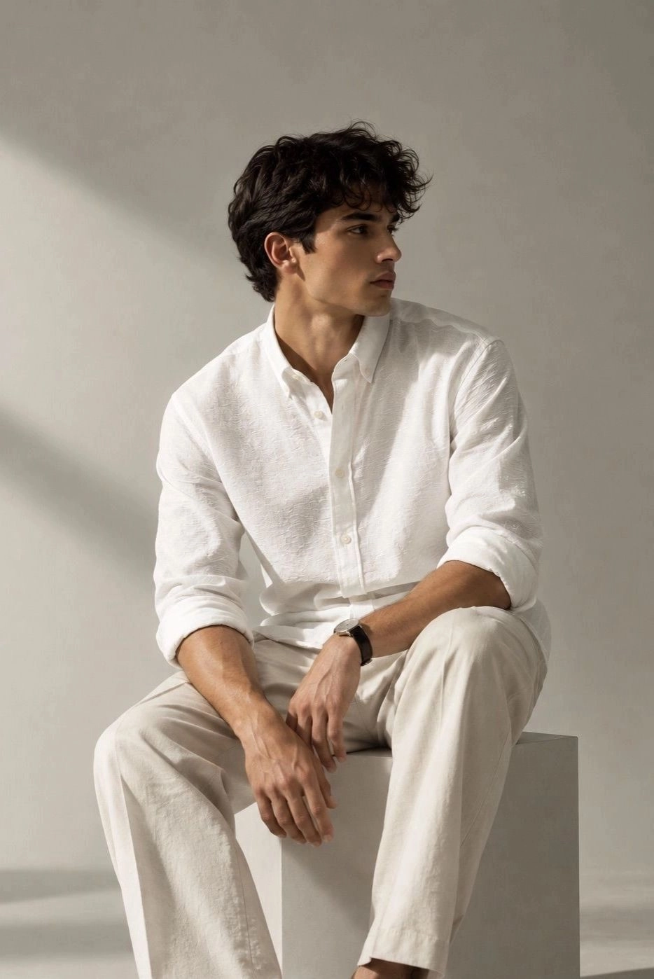 Premium White Textured Shirt