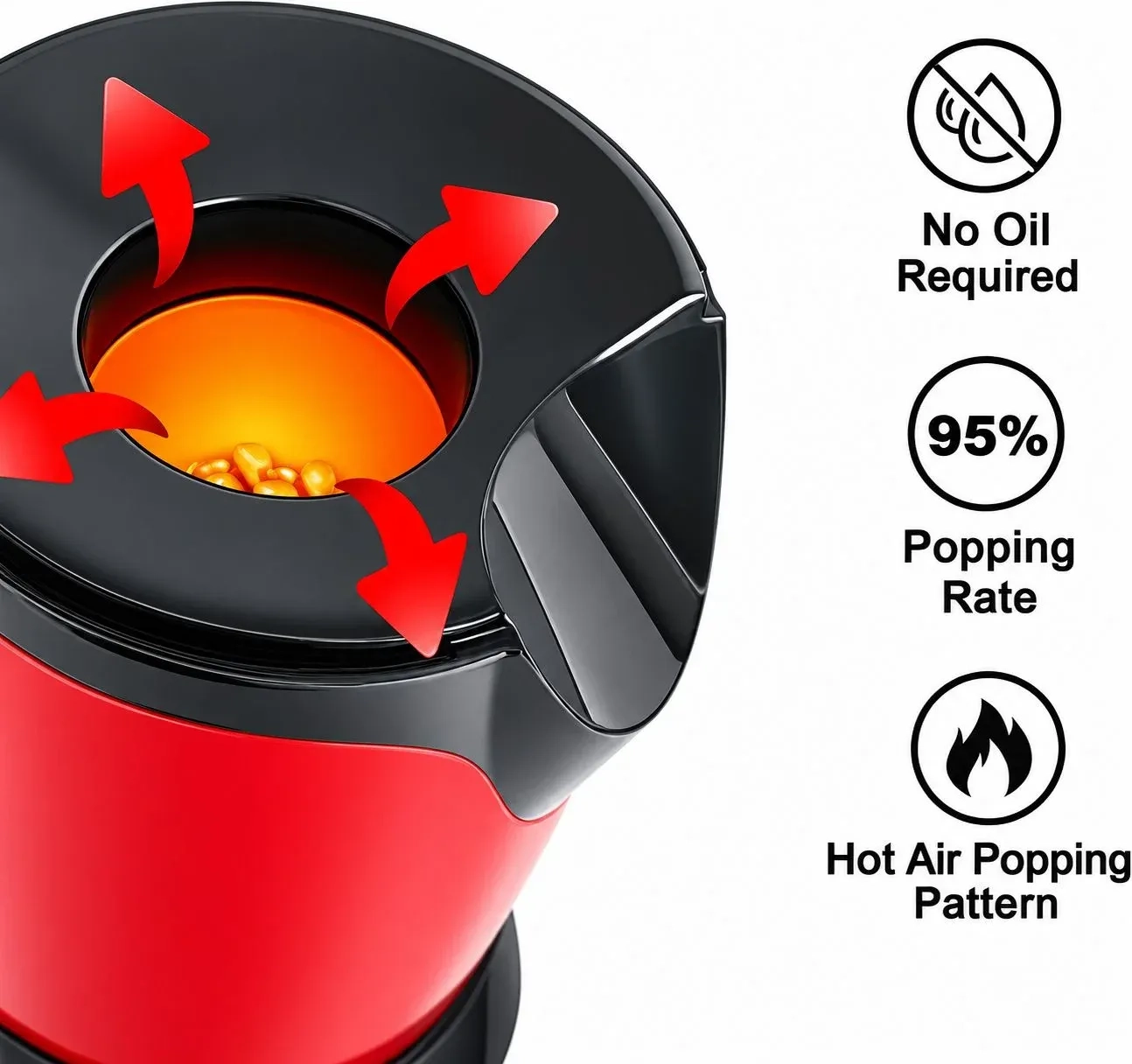 PORTABLE HOT AIR POPCORN MAKER
