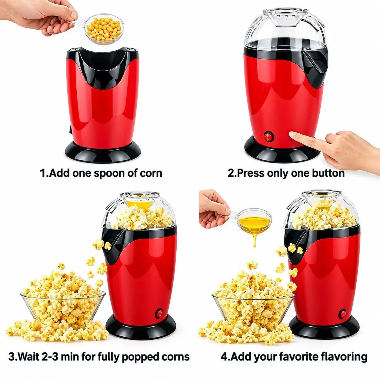 PORTABLE HOT AIR POPCORN MAKER 3