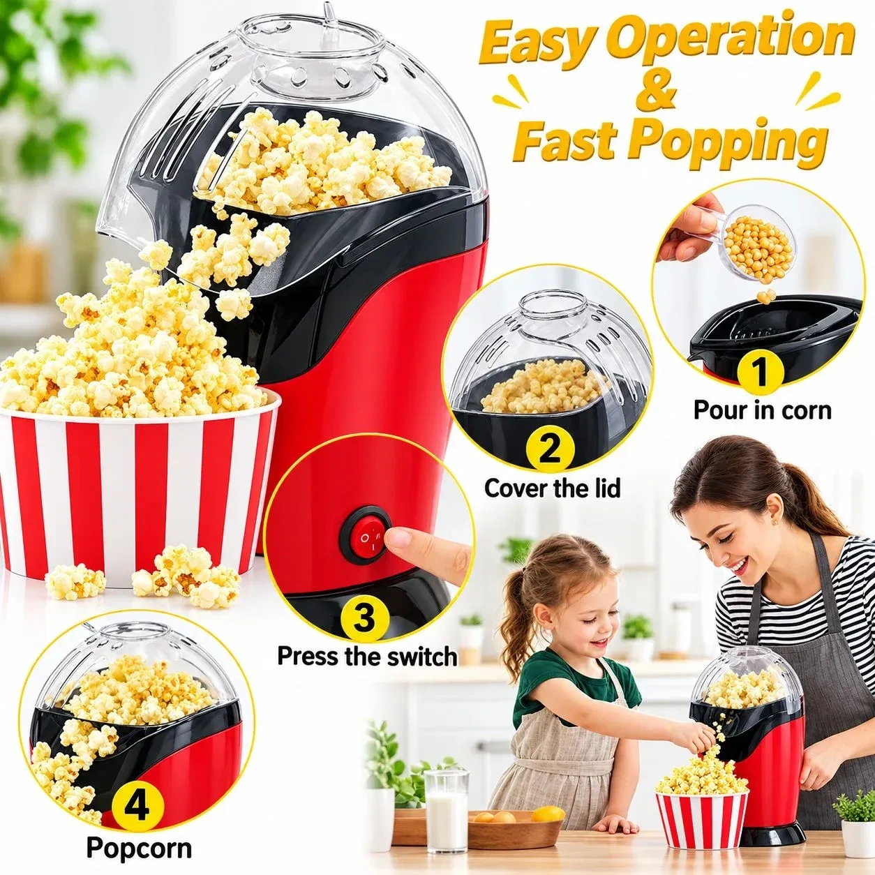PORTABLE HOT AIR POPCORN MAKER 6
