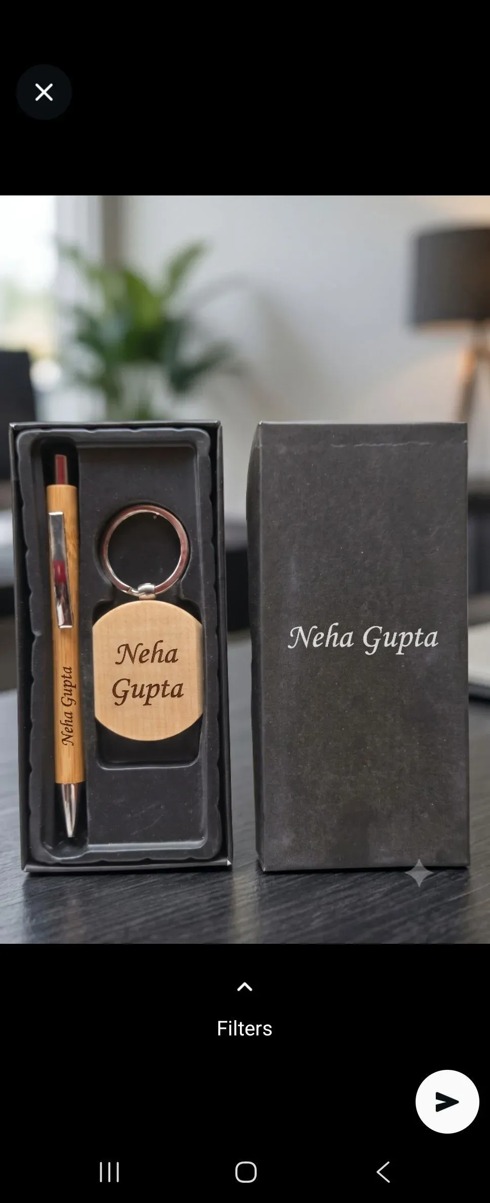 Personalized Wooden Pen & Keychain Combo Set (With Gift Box)