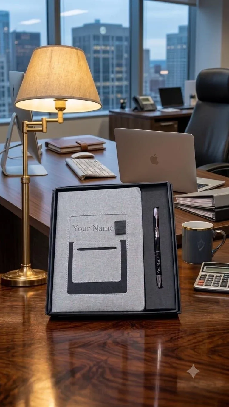 Premium A5 Notebook & Metal Pen Gift Set with Personalized Name Engraving 2