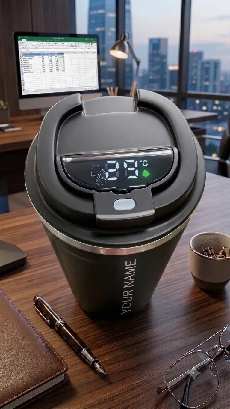 (Customized Smart LED Temperature Display Water Bottle) 3