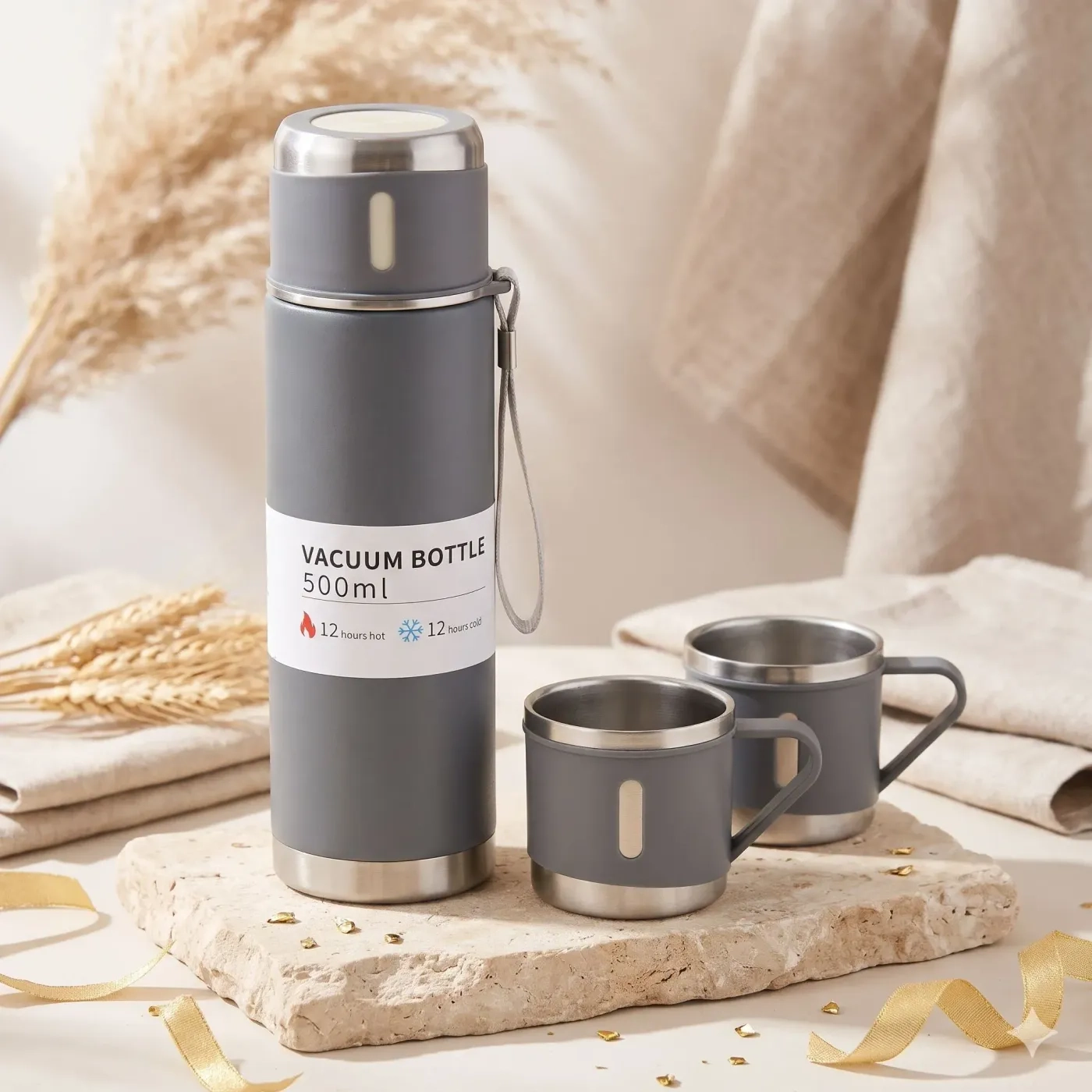 Vacuum Flask Set with Cups 3