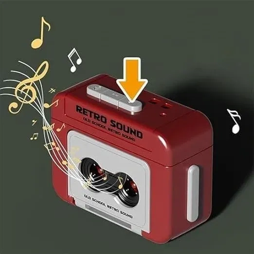 Mini Retro Cassette Tape Recorder Keychain 4