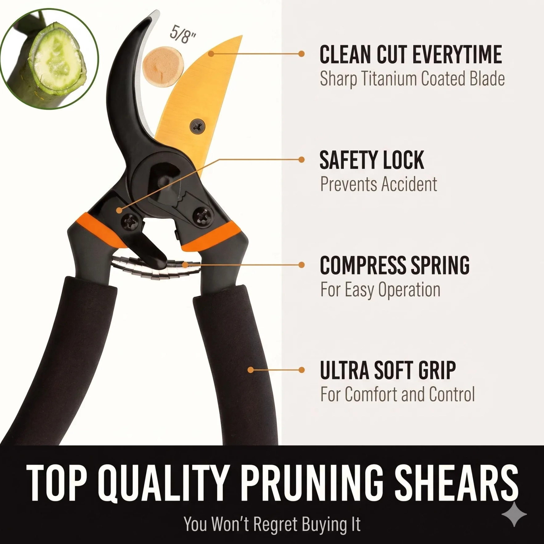 Heavy-Duty Bypass Pruning Shears 4